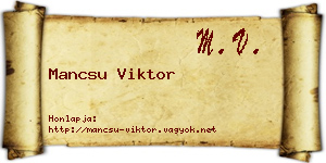 Mancsu Viktor névjegykártya